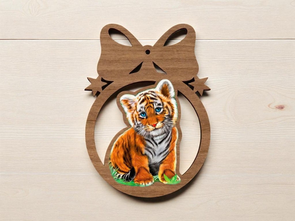 Laser Cut Tiger Christmas Tree Ball