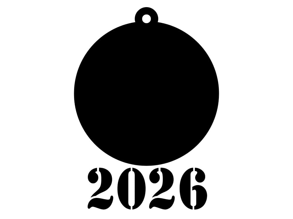 Laser Cut Year 2026 Bauble Ornament