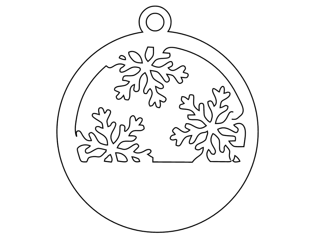 Laser Cut Wooden Christmas Tree Snowflake Bauble