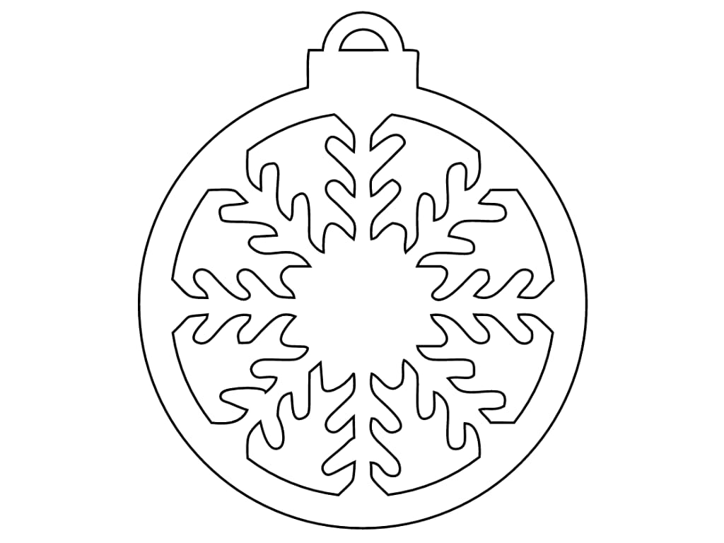 Laser Cut Wooden Winter Themed Snowflake Ornament