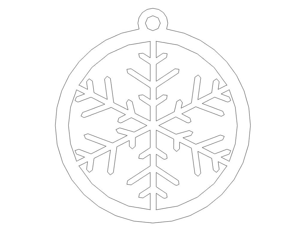 Laser Cut Snowflake Christmas Tree Bauble