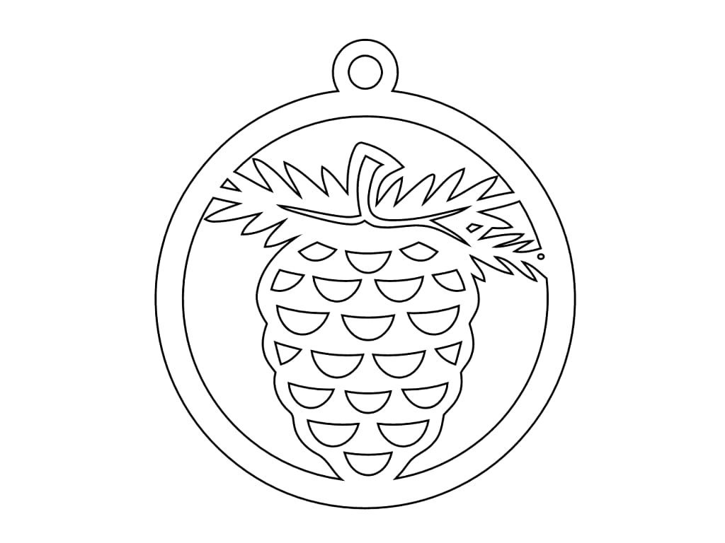 Laser Cut Pine Cone Christmas Bauble