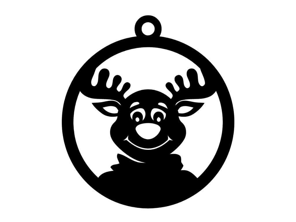 Laser Cut Reindeer Head Christmas Bauble