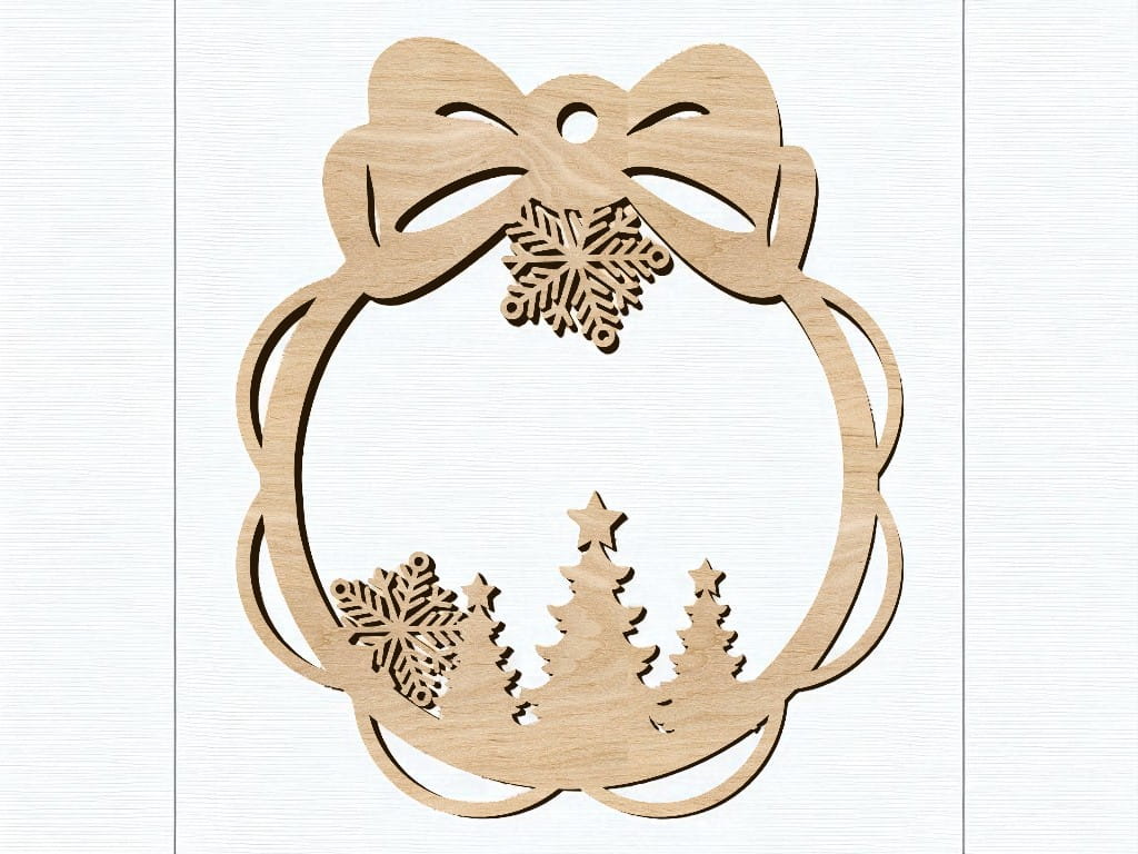 Laser Cut Pine Tree Ornament Bauble