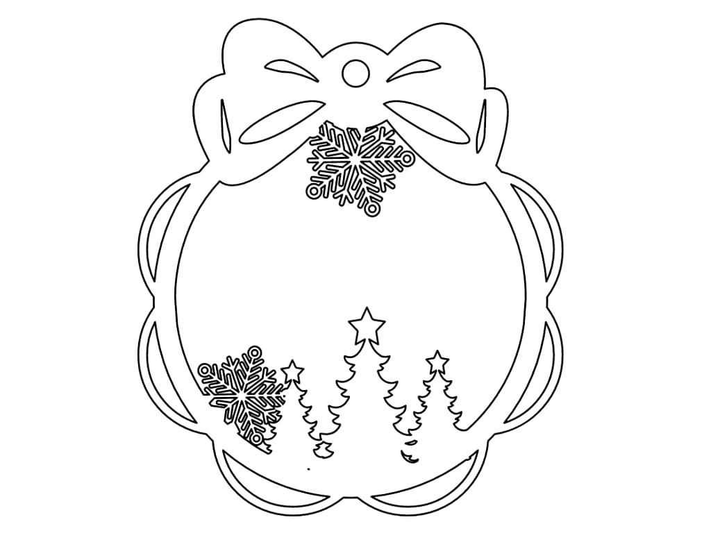 Laser Cut Pine Tree Ornament Bauble