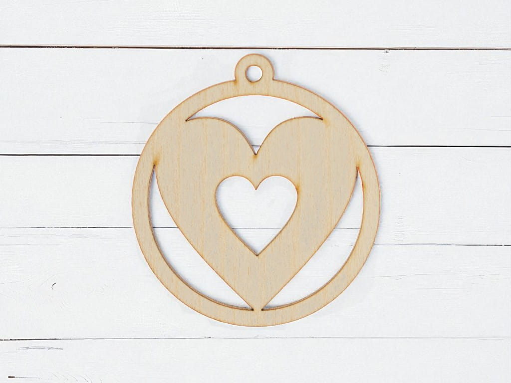 Laser Cut Christmas Tree Heart Bauble