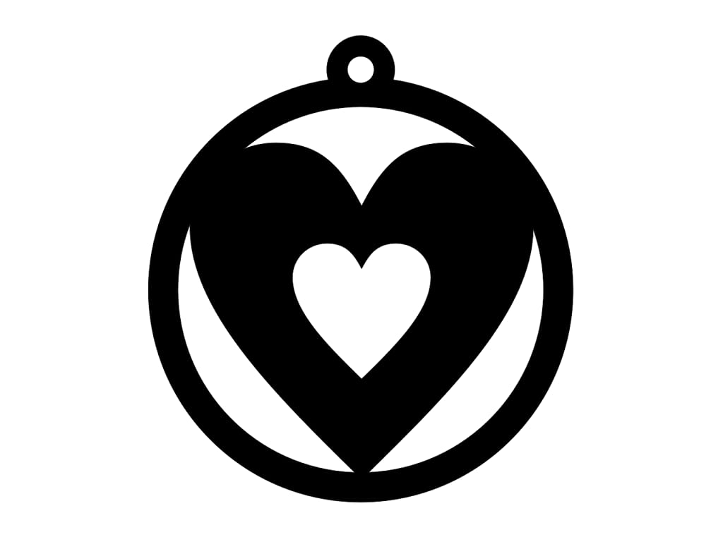 Laser Cut Christmas Tree Heart Bauble