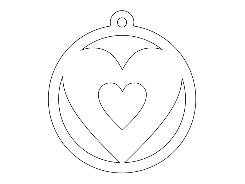 Laser Cut Christmas Tree Heart Bauble