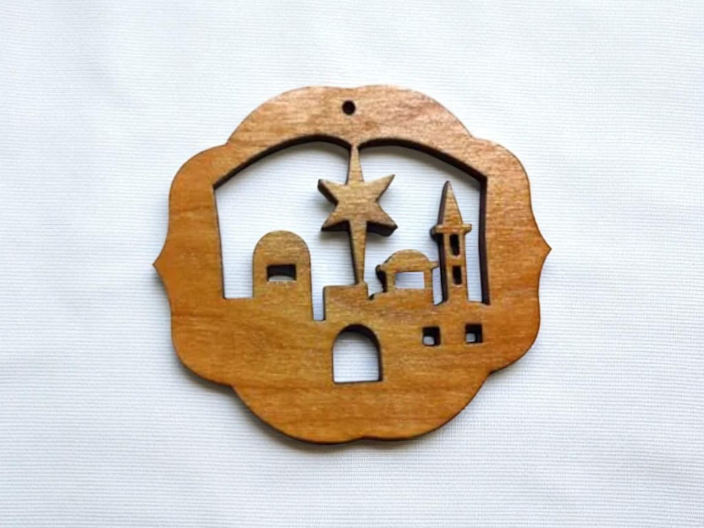 Laser Cut Nativity Scene in Bethlehem Ornament