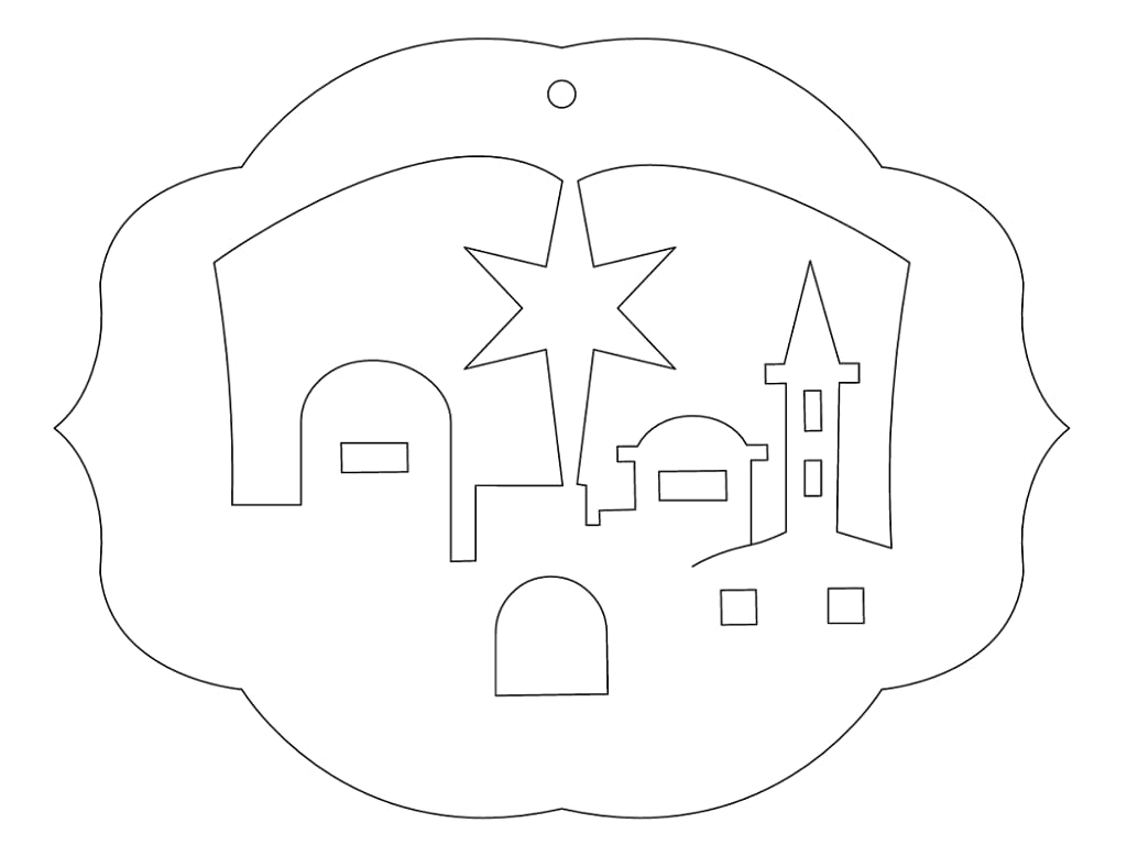 Laser Cut Nativity Scene in Bethlehem Ornament