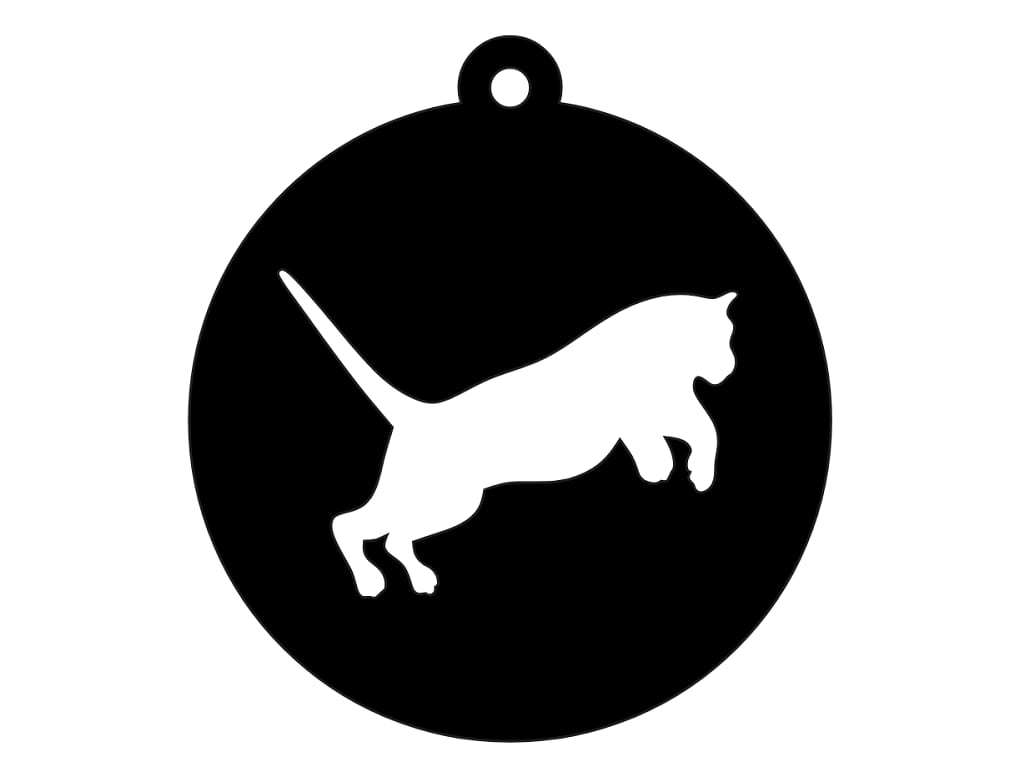 Laser Cut Leaping Cat Christmas Ornament