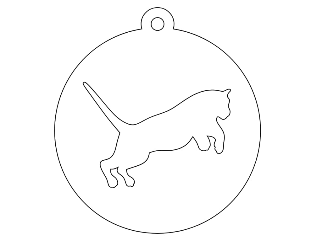 Laser Cut Leaping Cat Christmas Ornament