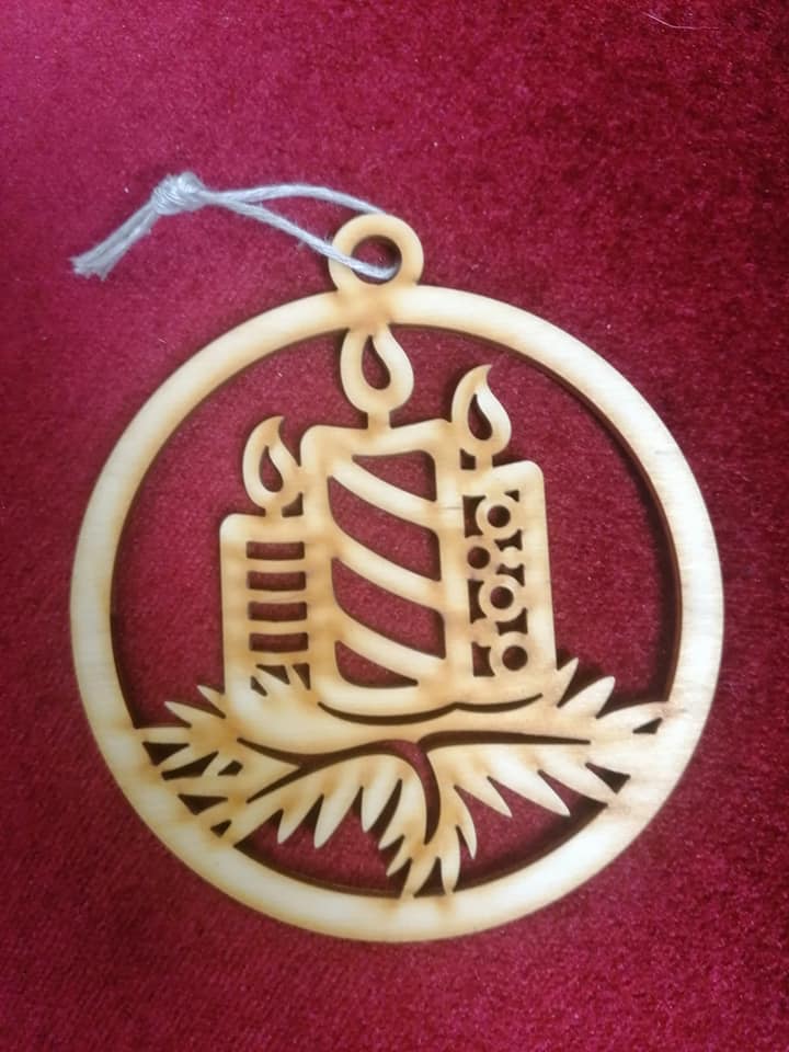 Laser Cut Christmas Tree Candle Bauble