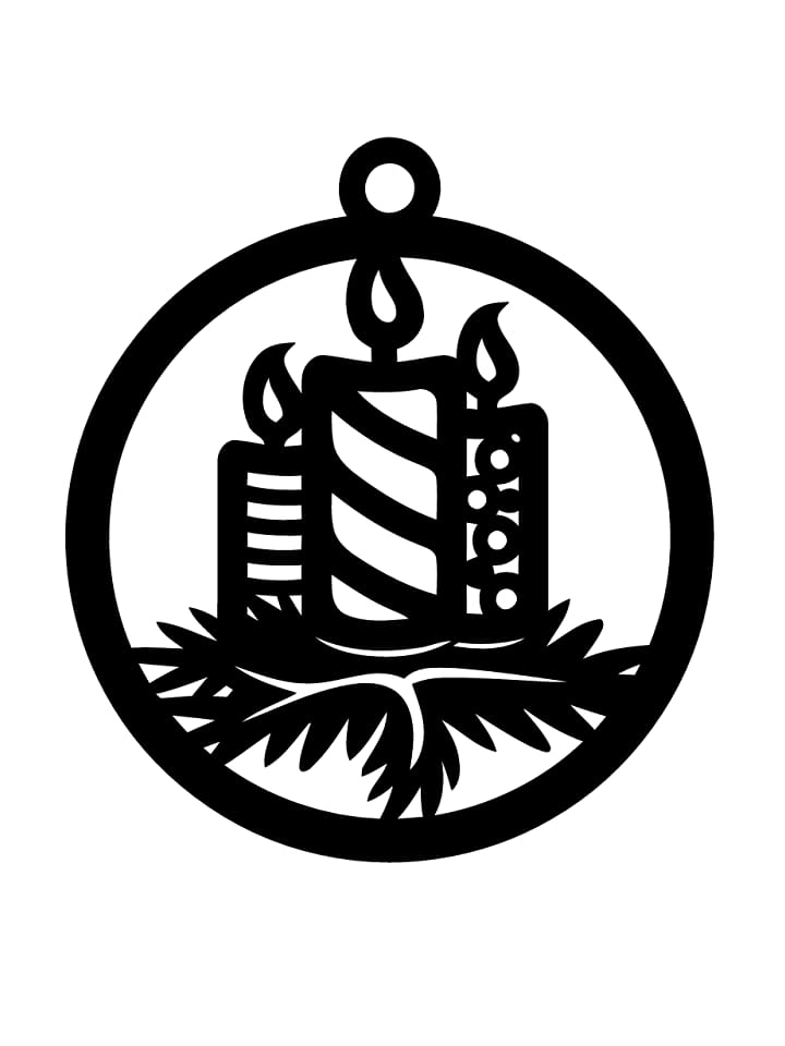 Laser Cut Christmas Tree Candle Bauble