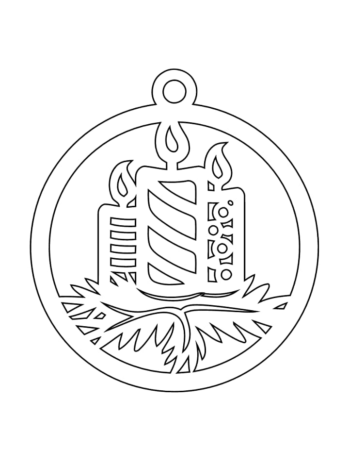 Laser Cut Christmas Tree Candle Bauble