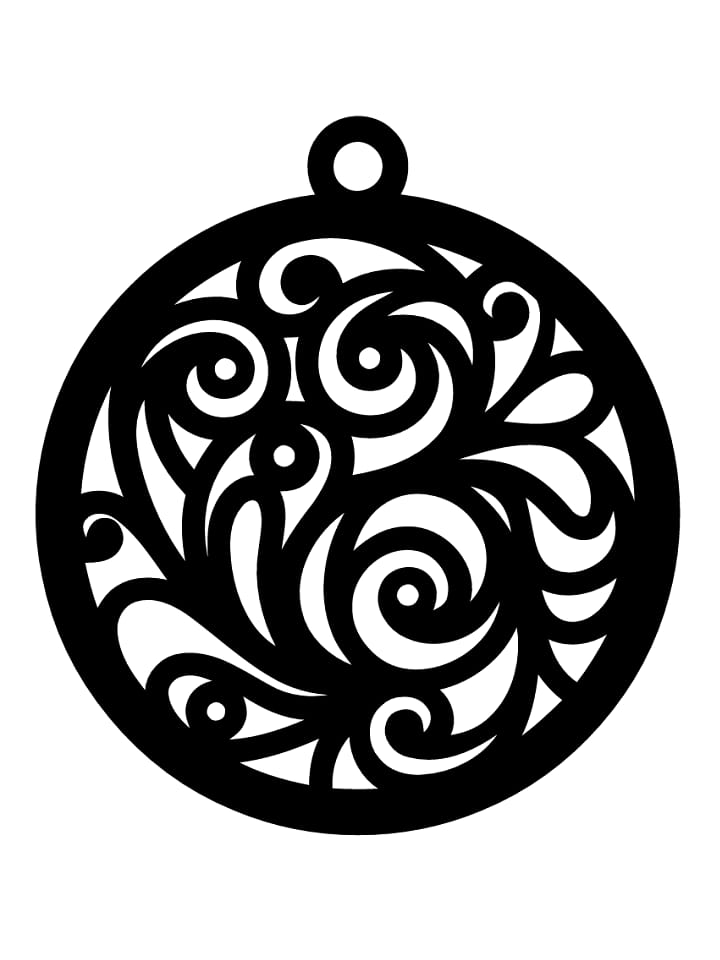 Laser Cut Intricate Filigree Swirl Pattern Christmas Bauble