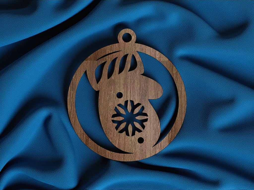 Laser Cut Mitten Christmas Bauble