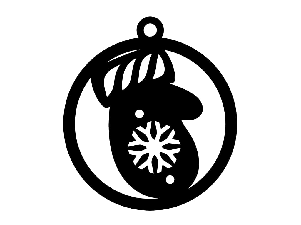 Laser Cut Mitten Christmas Bauble