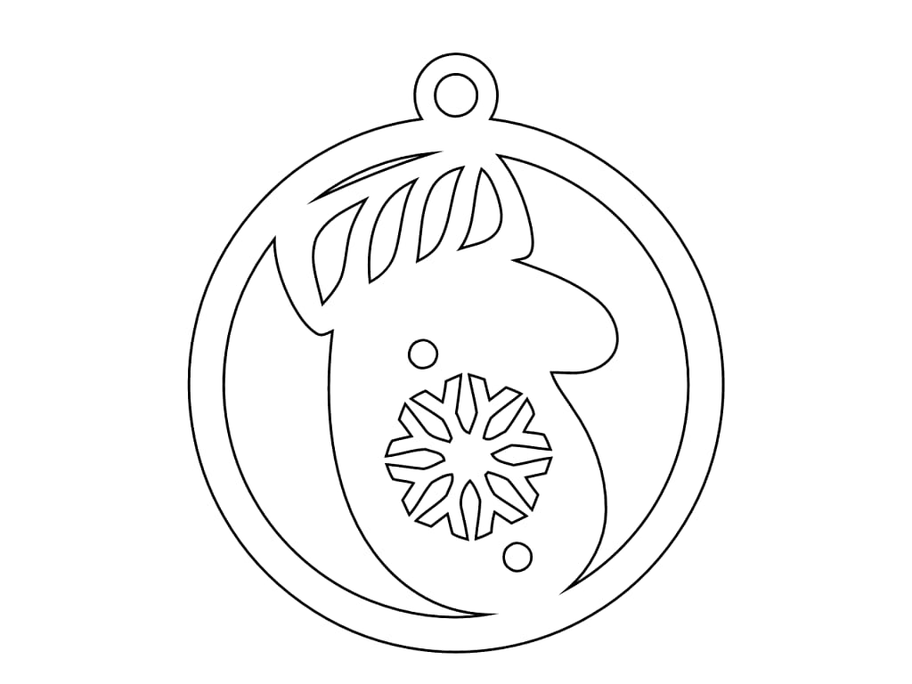 Laser Cut Mitten Christmas Bauble