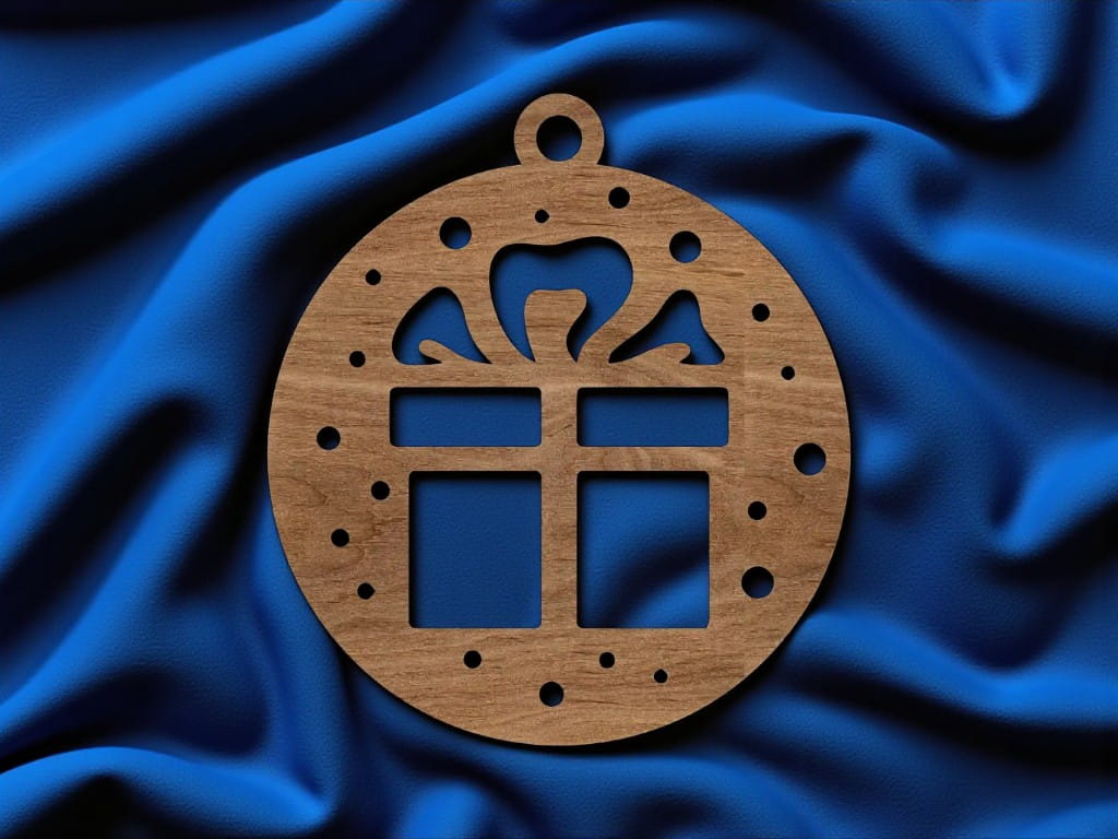 Laser Cut Present Shaped Christmas Bauble
