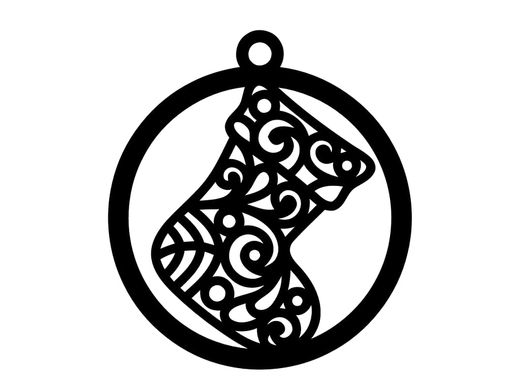Laser Cut Wooden Christmas Stocking Bauble