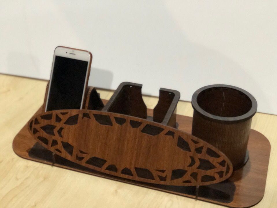 Laser Cut Personalized Office Desk Organizer