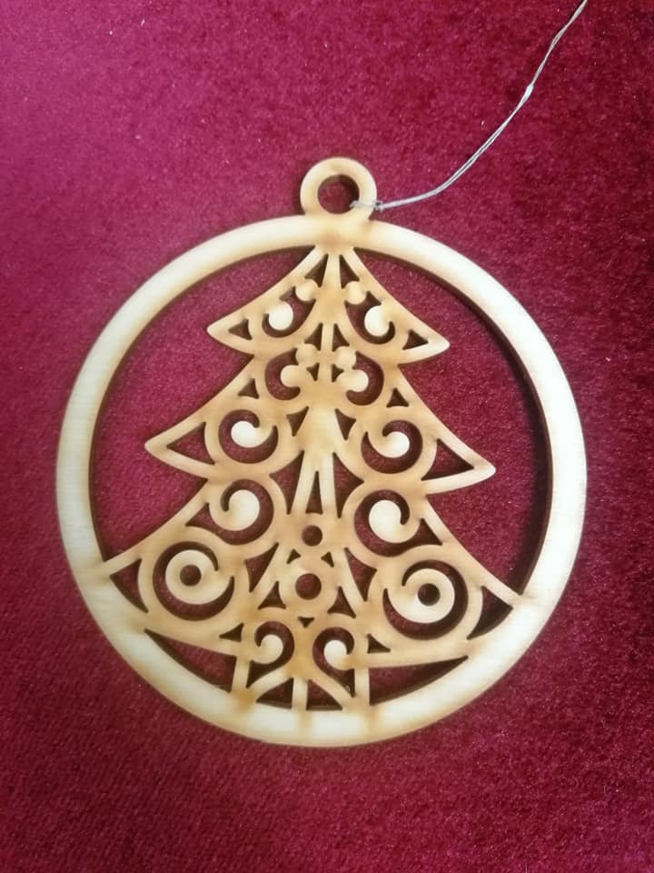 Laser Cut Intricate Christmas Tree Festive Bauble