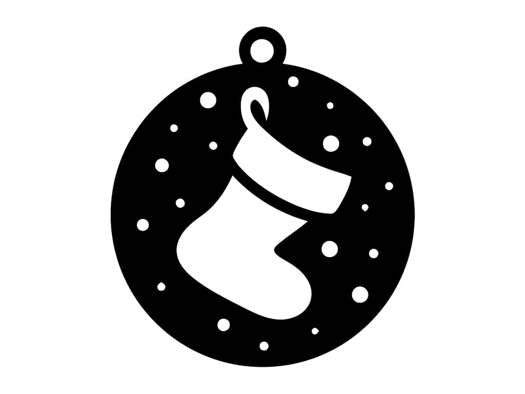 Laser Cut Christmas Stocking Bauble Festive Ornament