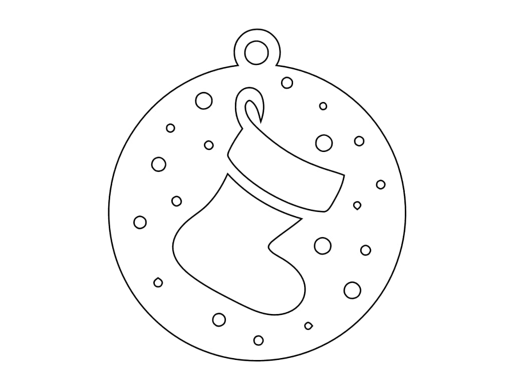 Laser Cut Christmas Stocking Bauble Festive Ornament