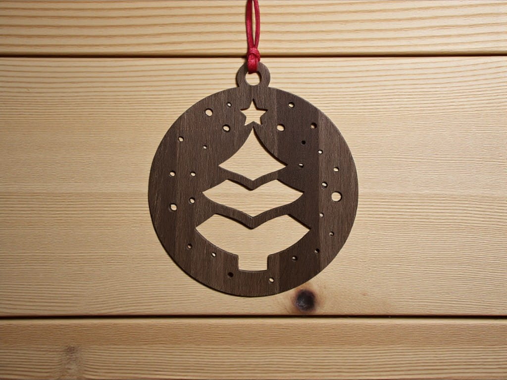Laser Cut Christmas Tree Ornament Festive Holiday Decor