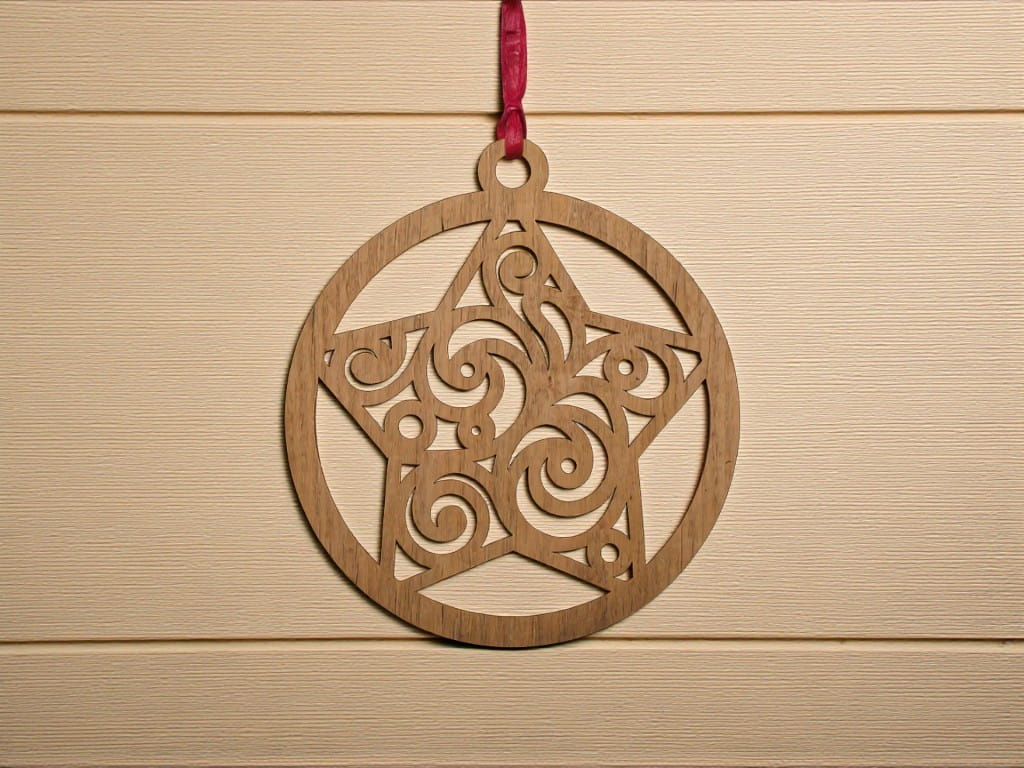 Laser Cut Intricate Star Bauble Ornament