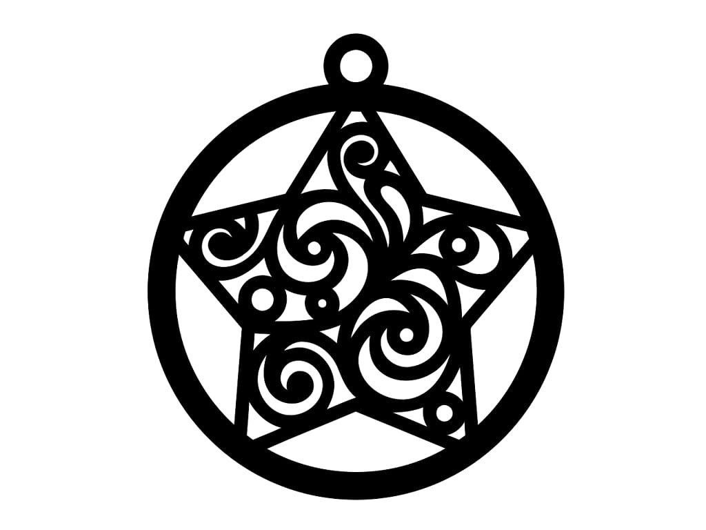 Laser Cut Intricate Star Bauble Ornament