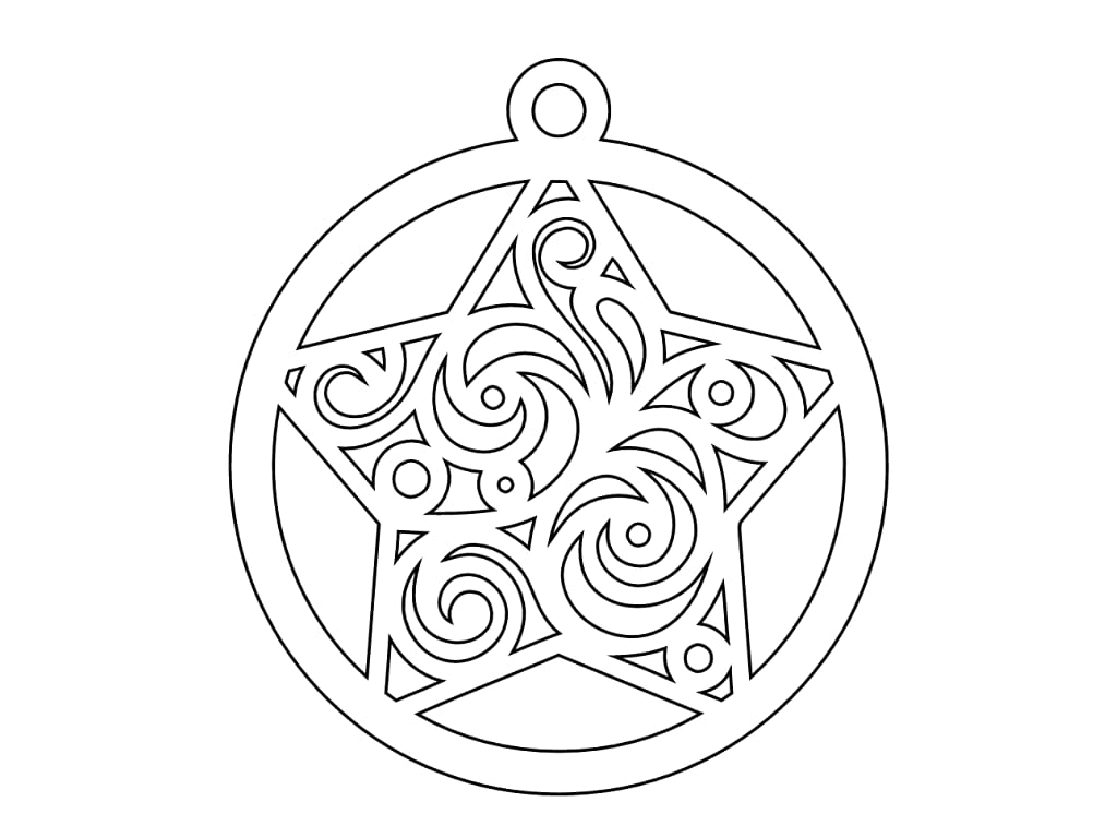 Laser Cut Intricate Star Bauble Ornament