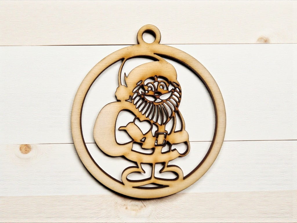 Laser Cut Santa Claus Gift Sack Christmas Ornament