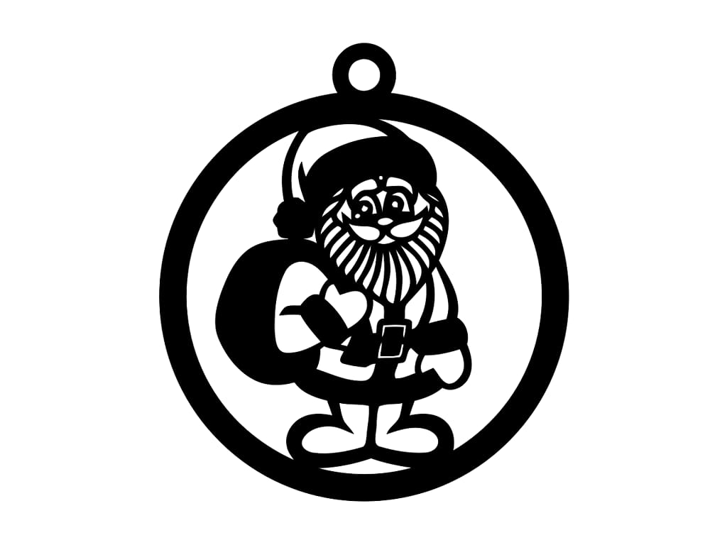Laser Cut Santa Claus Gift Sack Christmas Ornament