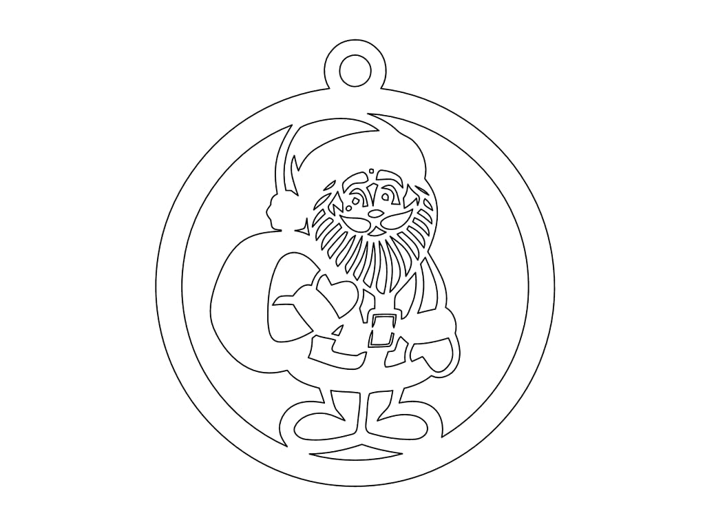 Laser Cut Santa Claus Gift Sack Christmas Ornament