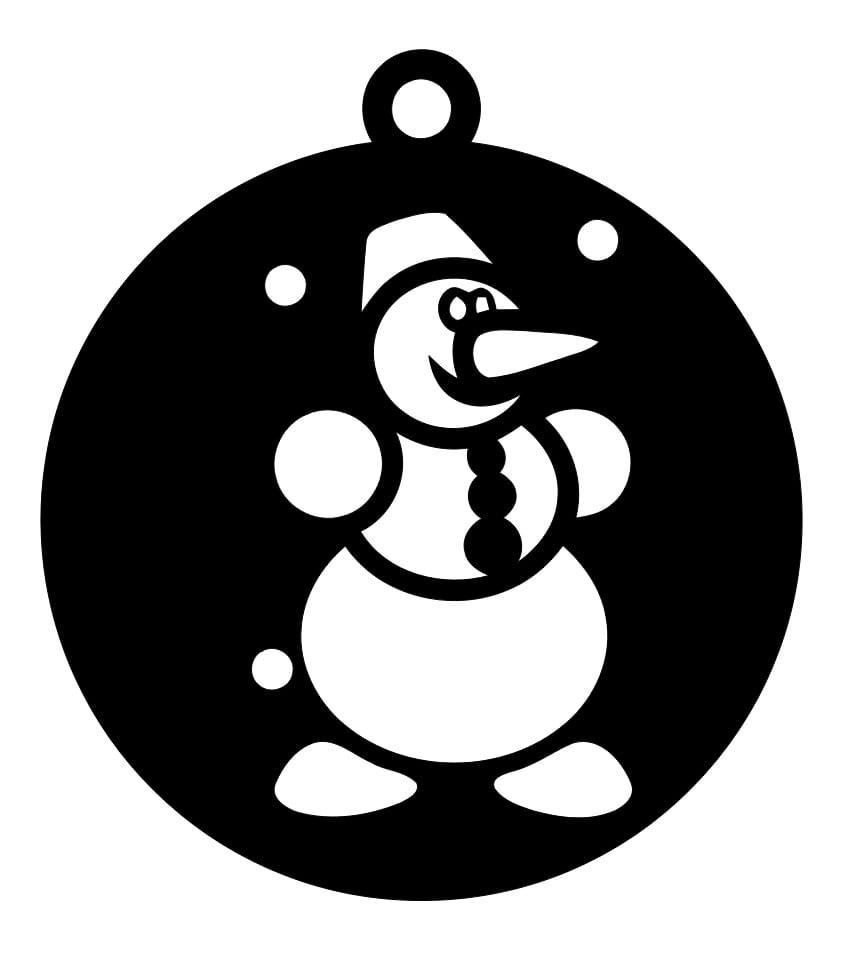 Laser Cut Snowman Christmas Bauble Ornament