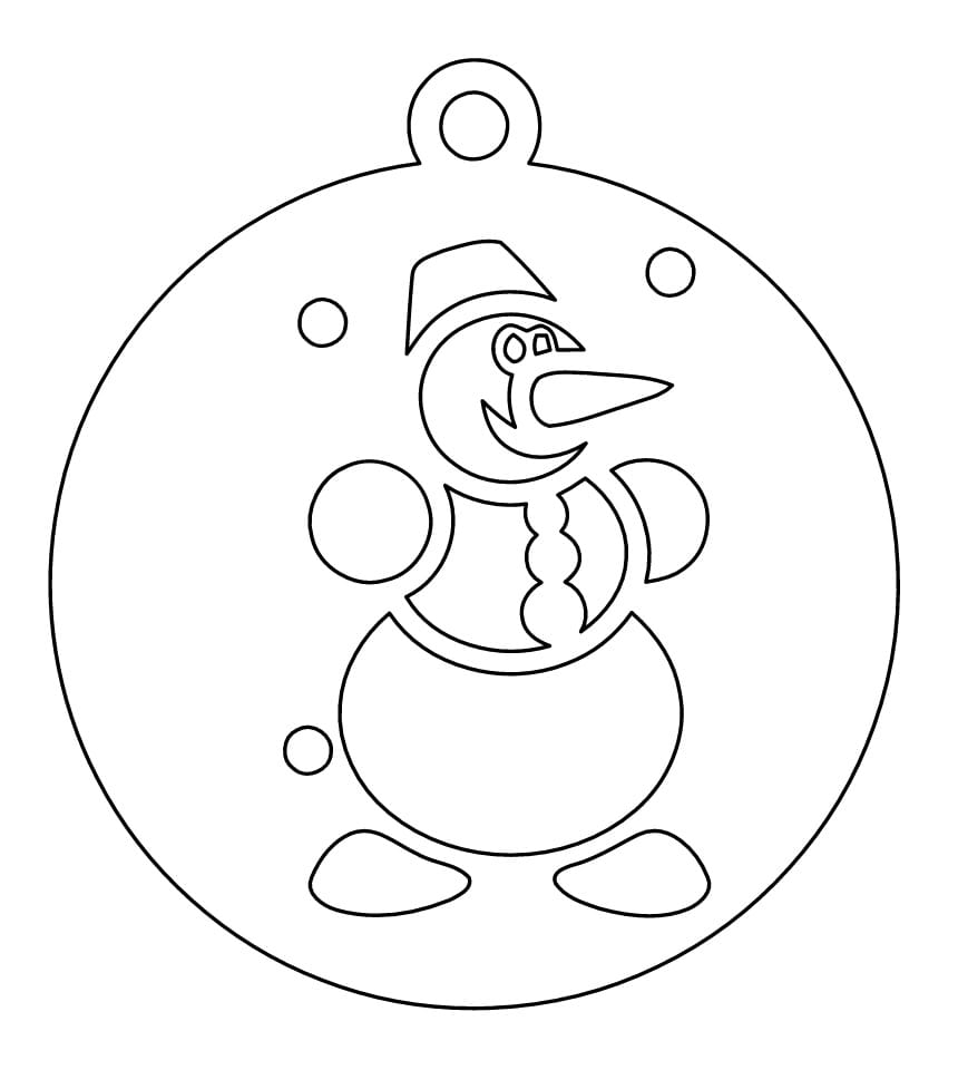Laser Cut Snowman Christmas Bauble Ornament