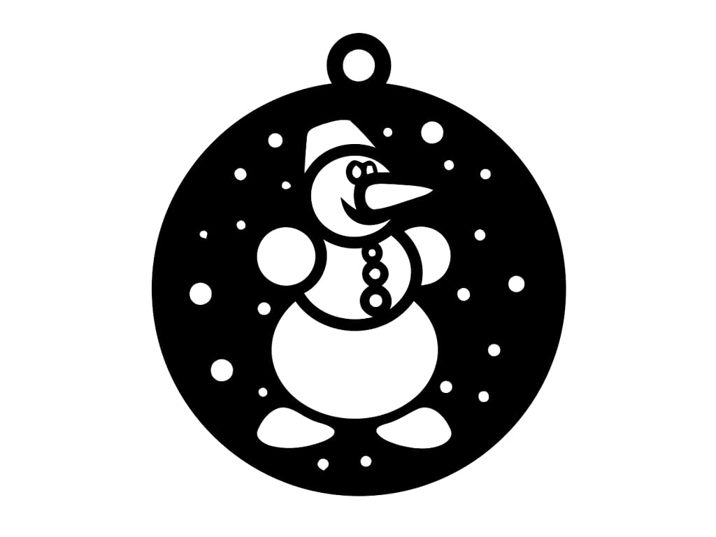Laser Cut Snowman Christmas Ornament Festive Holiday Decor