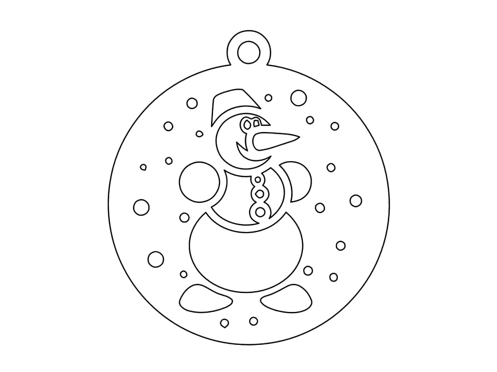 Laser Cut Snowman Christmas Ornament Festive Holiday Decor