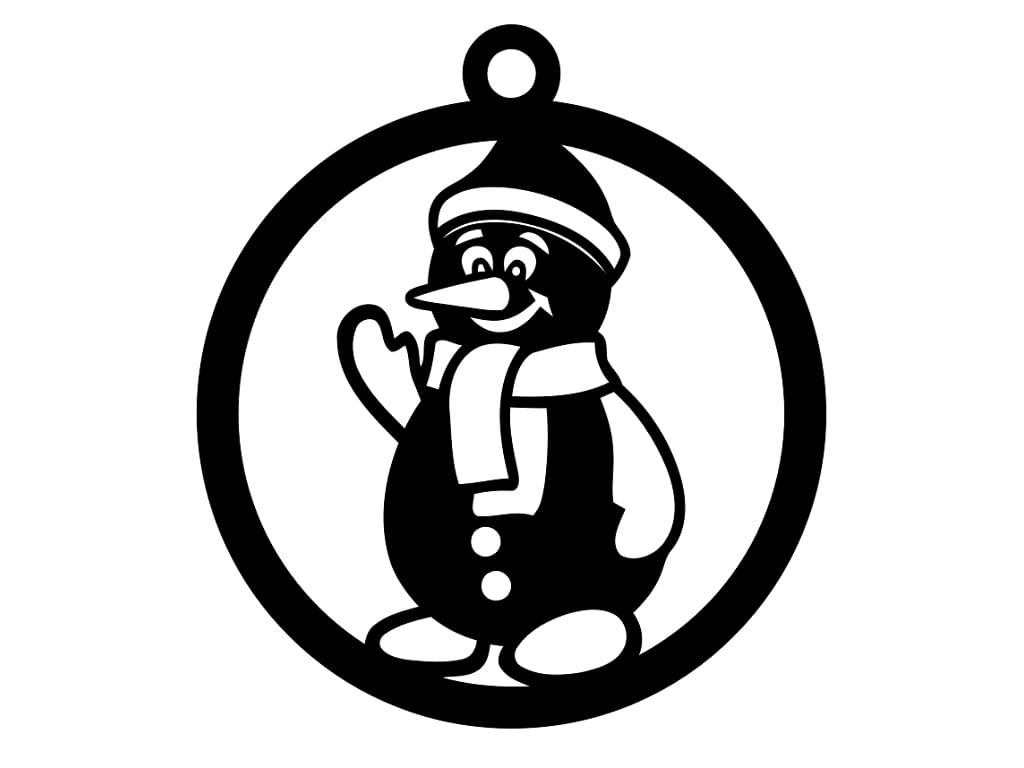 Laser Cut Snowman Holiday Ornament