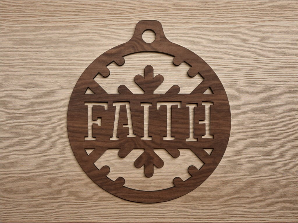 Laser Cut Faith Christmas Tree Ornament