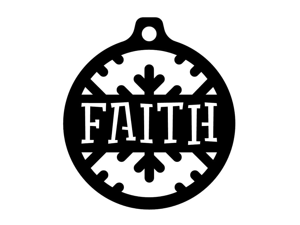 Laser Cut Faith Christmas Tree Ornament
