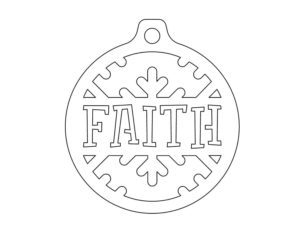 Laser Cut Faith Christmas Tree Ornament