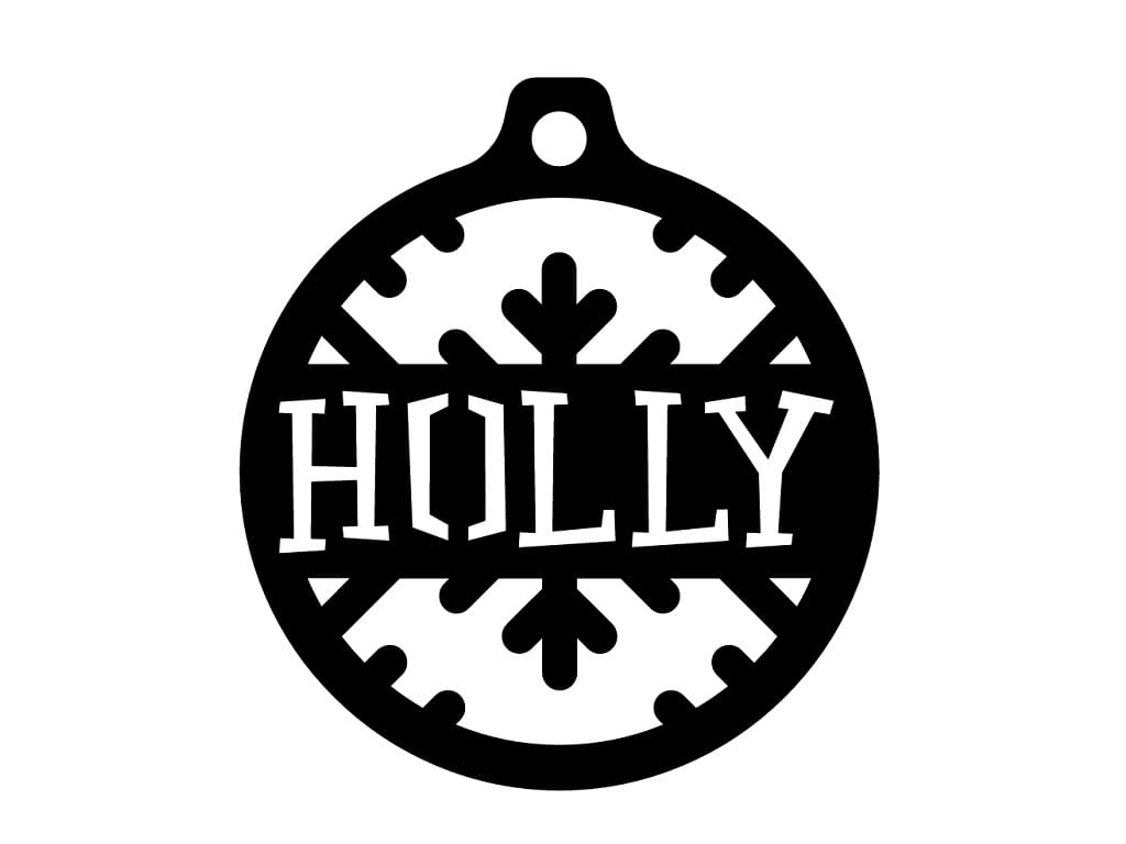 Laser Cut Holly Christmas Tree Ornament