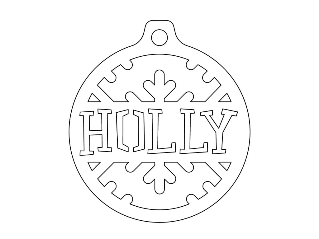 Laser Cut Holly Christmas Tree Ornament