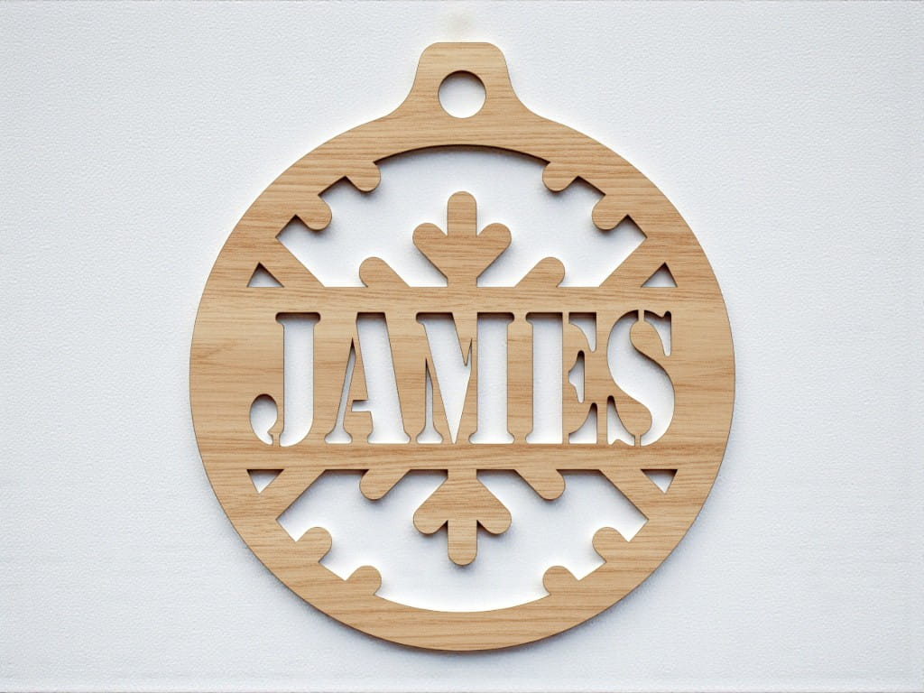 Laser Cut James Personalized Christmas Tree Ornament