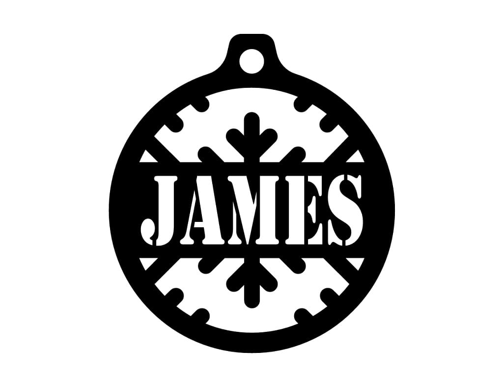 Laser Cut James Personalized Christmas Tree Ornament