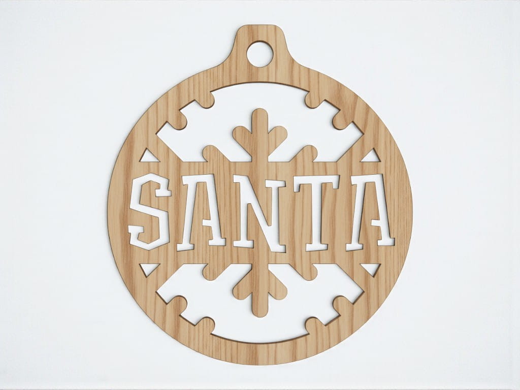 Laser Cut Santa Name Christmas Tree Ornament