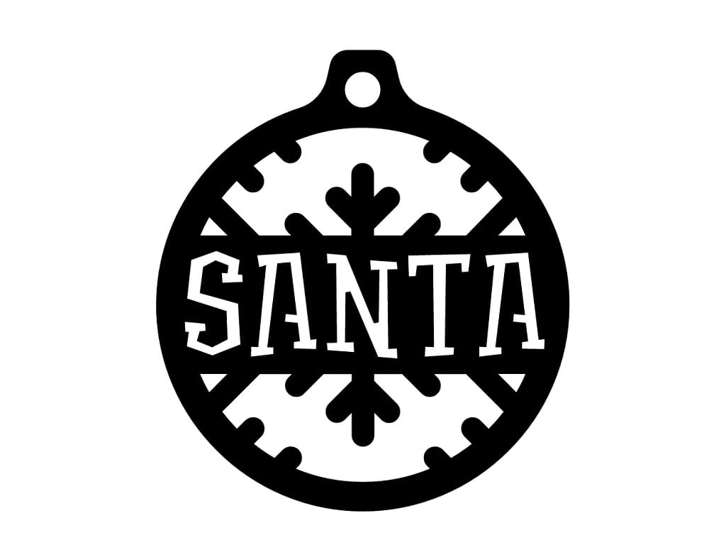 Laser Cut Santa Name Christmas Tree Ornament